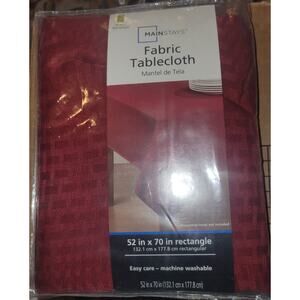 Fabric Rectangle Tablecloth 52 x70 Red Sedona(Burgandy) Mainstays New